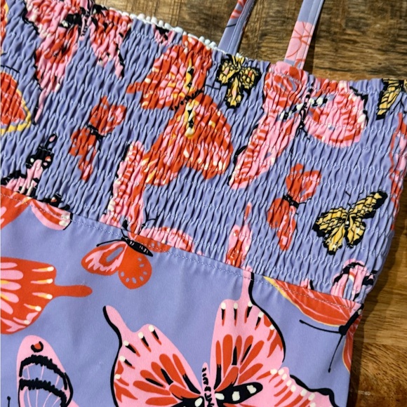 Hanna Andersson Butterfly Ruffle Detail One Piece Swimsuit Size 12 - Picture 2 of 4